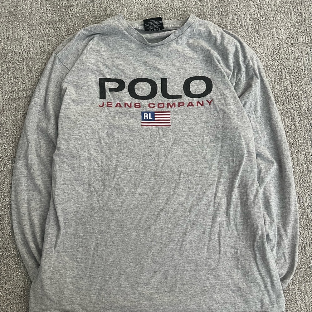 Polo by Ralph Lauren Gray Long Sleeve Tee